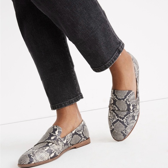 MADEWELL The Alex Loafer In Snake Embossed Leather 9.5 NIB - Picture 1 of 8